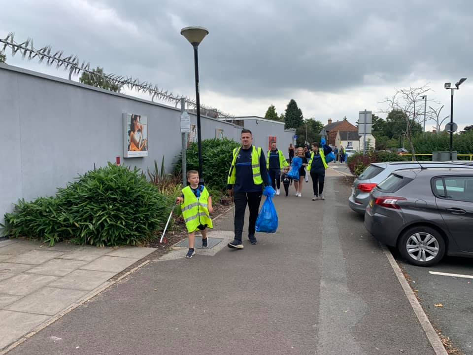 Volunteers helping with litter pick